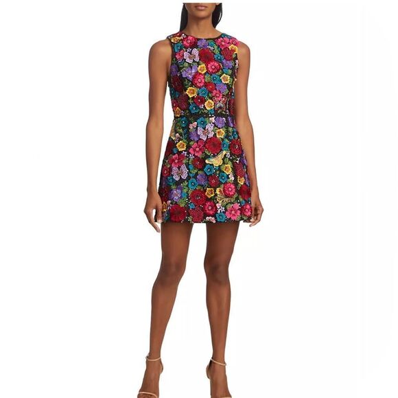 Alice + Olivia Lindsey Embellished A-Line Dress size 0 - Picture 3 of 16